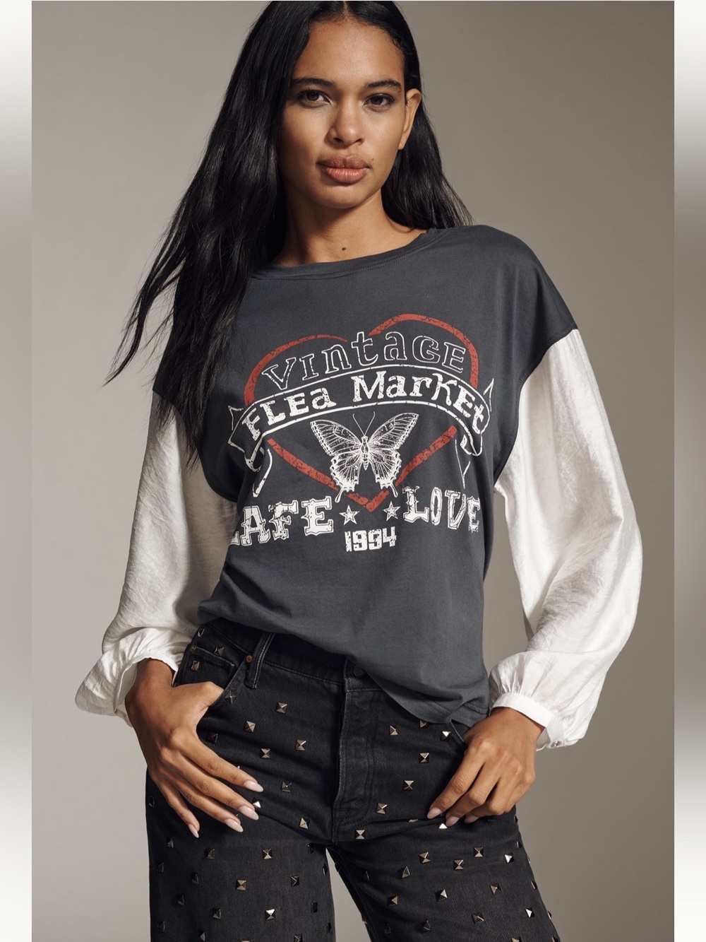 Pilcro Twofer Band Vintage Flea Market Top - Size L - BNWT